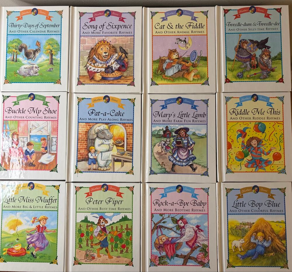 1996 Little Mother Goose House Box Set of 12 books illustrated by Wendy Edelson